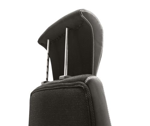 Töötool PISTOIA, 68x72xH113-121cm, must, kangas, kunstnahk, plastik