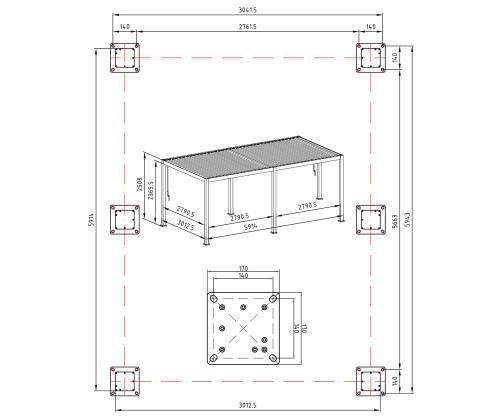 Varikatus MIRADOR-111 3x6m, tumehall