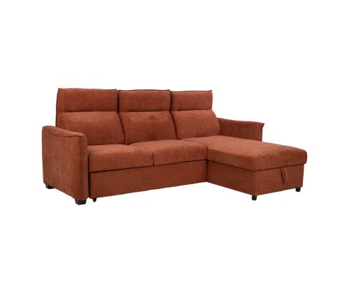 Nurgadiivanvoodi SCALA 244x155/88xH102cm, roostepruun