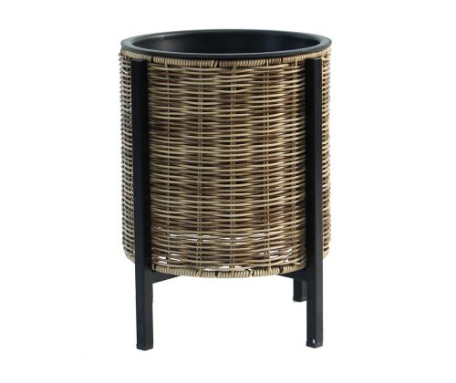 Lillepott WICKER alusega D28xH36cm, helepruun