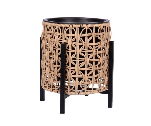 Lillepott WICKER alusega 28x28xH32cm, helepruun