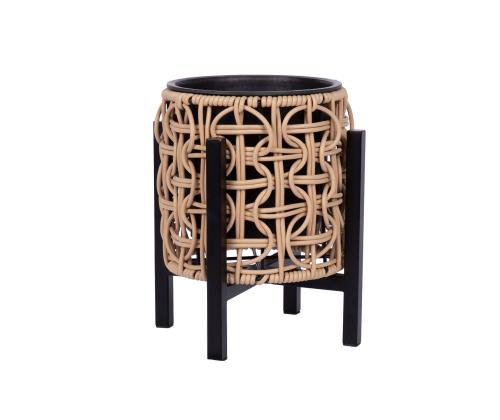 Lillepott WICKER alusega 20x20xH23cm, helepruun