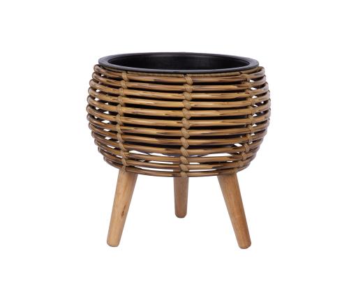 Lillepott WICKER 28x28xH28cm, helepruun