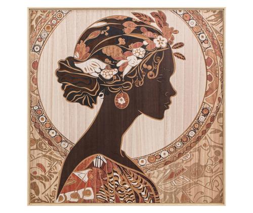 Seinapilt puidust 80x80cm, naine-1