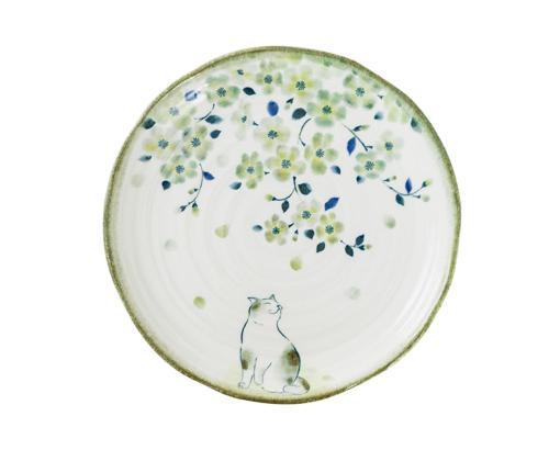 Taldrik HIDAMARI D21,6xH2,5cm kass ja kirsiõied