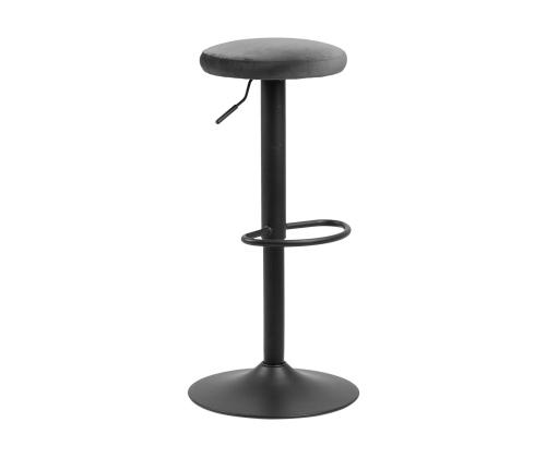 Baaritool FINCH D40xH82cm, tumehall samet, jalg: matt must metall