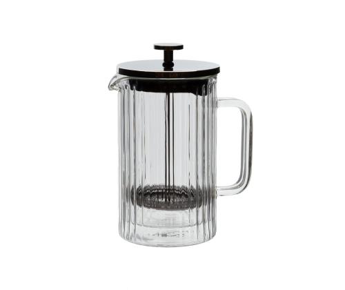 Presskann FRENCH DOUBLE 600ml klaasist topeltseinaga, triip