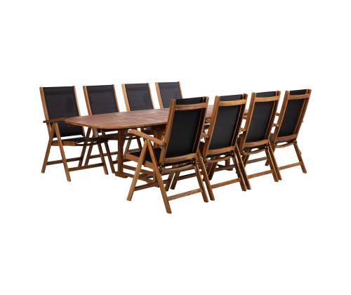 Aiamööblikomplekt FABIOLA laud ja 8 tooli