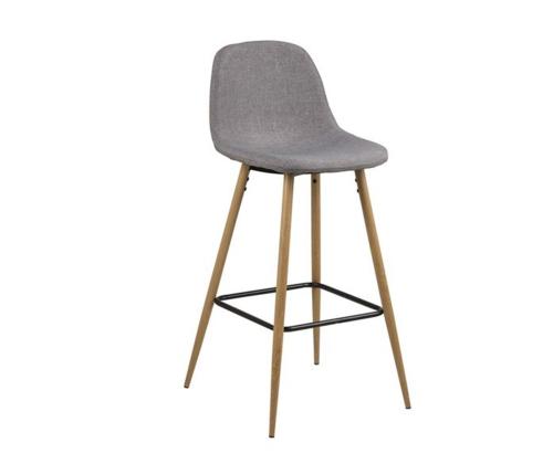 Baaritool WILMA, 46,6x51xH101cm, helehall, jalad: metall, värvus: tamm