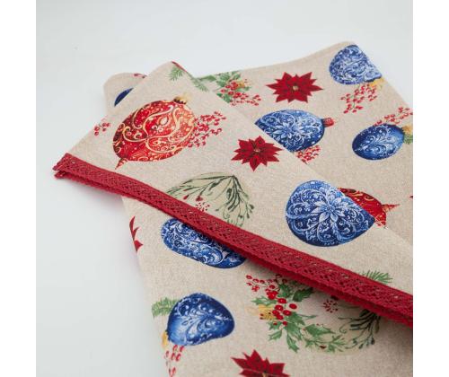 Linik CHRISTMAS NEW 43x116cm, jõuluehted, 50% puuvill, 50% polüester, kangas 576