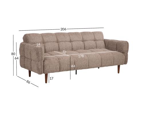 Diivanvoodi SERENA 3-kohaline 206x86xH80cm, beež
