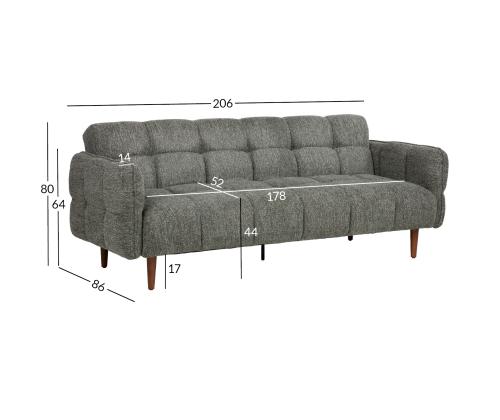 Diivanvoodi SERENA 3-kohaline 206x86xH80cm, roheline