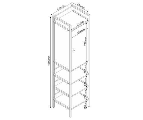 Veiniriiul HANNES 44x40xH180cm, rustik melamiin