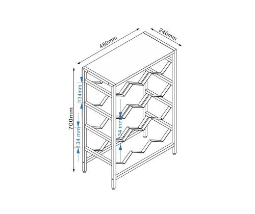 Veiniriiul HANNES 48x24xH70cm, rustik melamiin