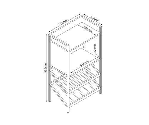 Veiniriiul HANNES 51x30xH90cm, rustik melaamiin