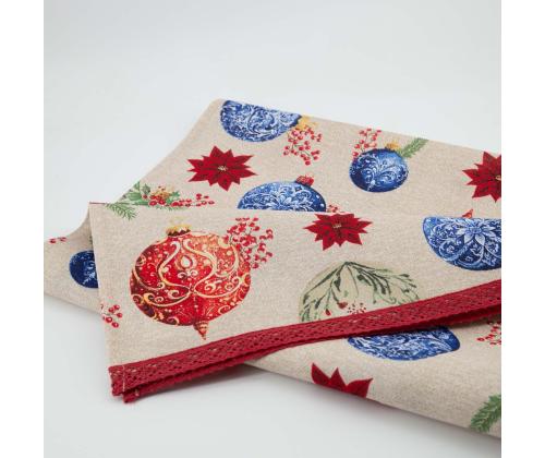 Linik CHRISTMAS NEW 43x116cm, jõuluehted, 50% puuvill, 50% polüester, kangas 576