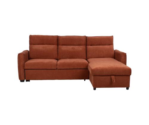 Nurgadiivanvoodi SCALA 244x155/88xH102cm, roostepruun