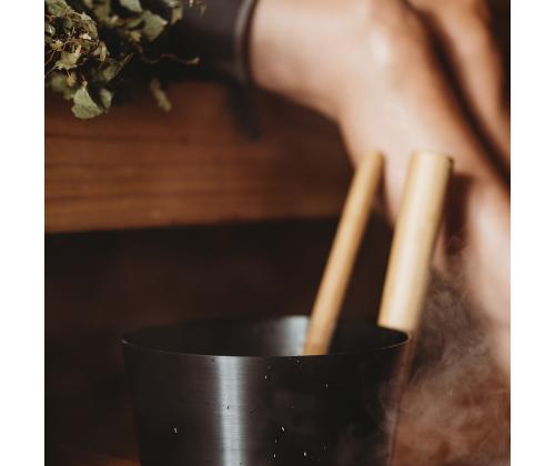 Saunakibu RENTO BLACK, 5L, alumiinium/ bambus