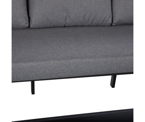 Aiamööblikomplekt LONA laud, diivan ja 2 tooli, hall/must