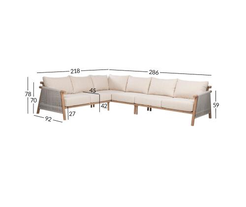 Nurgadiivan DIANA 286x218xH70/78cm, beige