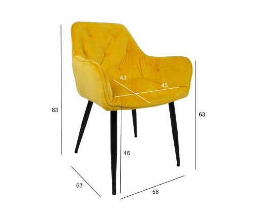 Tool BRITA 58x63H83cm, kollane samet