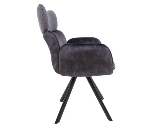 Tool EDDY käetugedega 63x55xH89cm, tumehall samet