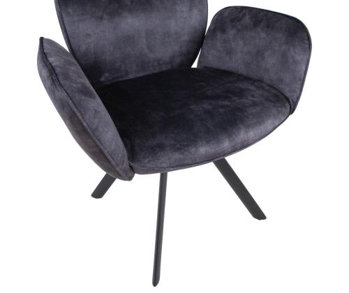 Tool EDDY käetugedega 63x55xH89cm, tumehall samet