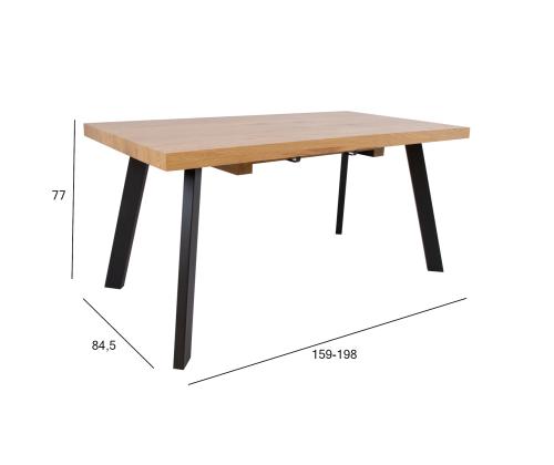 Söögilaud BRIGIT 159/198x84,5xH77cm, hele puit