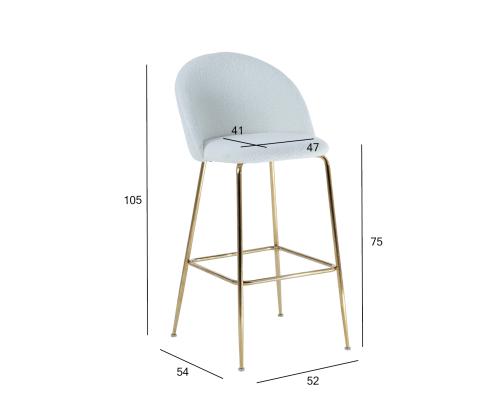 Baaritool BEETLE 52x54xH105cm, valge