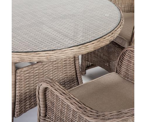 Laud TOSCANA D110xH73cm, beeþ, alumiinium, plastikpunutis, klaas