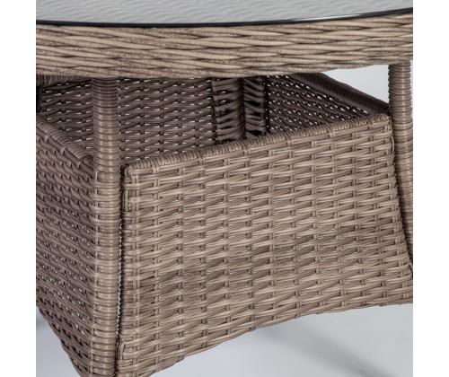 Laud TOSCANA D110xH73cm, beeþ, alumiinium, plastikpunutis, klaas