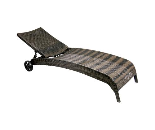 Lamamistool WICKER 73x196xH99cm, tumepruun, alumiinium, plastikpunutis