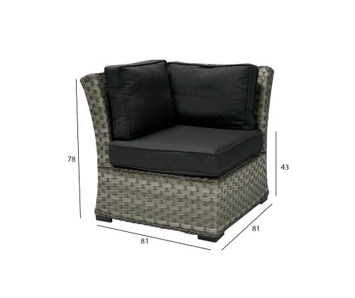 Diivani nurgamoodul GENEVA 81x81xH78cm, hall