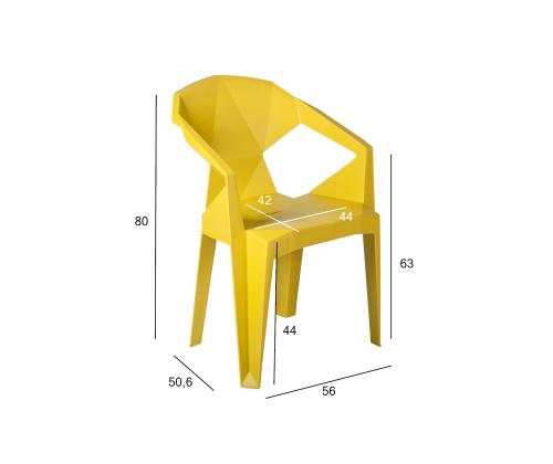 Tool MUZE 56x50,6xH80cm, sinepikollane plastik