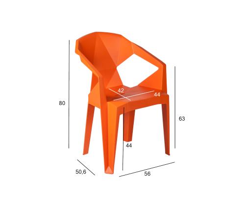 Tool MUZE 56x50,6xH80cm, oranž plastik