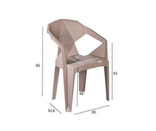 Tool MUZE 56x50,6xH80cm, taupe plastik