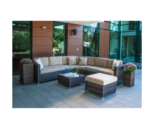 Aiamööblikomplekt DAWSON laud, nurgadiivan ja tumba