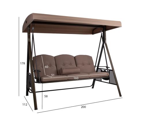 Kiik FRANCO 3-kohaline, pruun