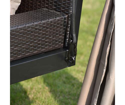 Aiakiik BARCELONA 236x180xH210cm, pruun/beeþ, teras, plastikpunutis, polüesterkangas