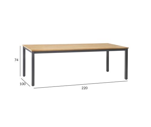 Laud MONTANA 220x100xH76cm, tiikpuu