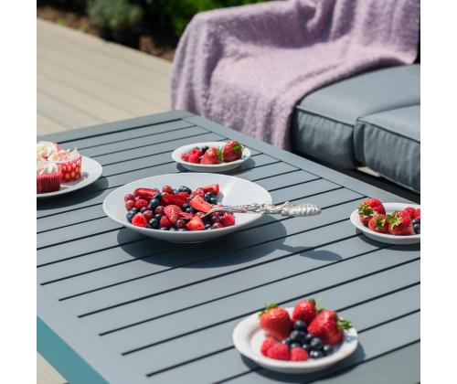 Aiamööblikomplekt TOMSON laud ja nurgadiivan, hall