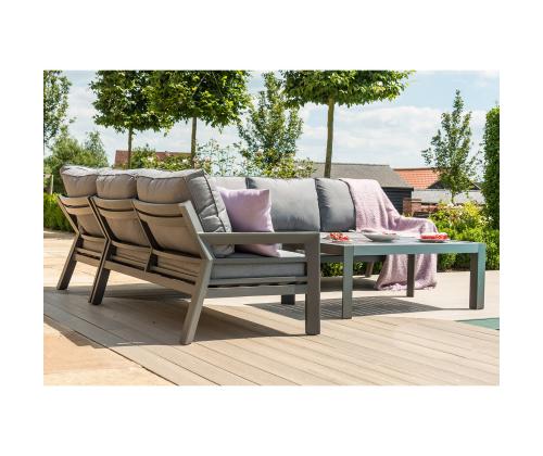 Aiamööblikomplekt TOMSON laud ja nurgadiivan, hall