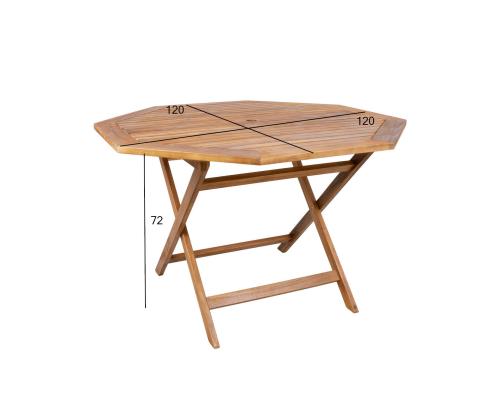Laud FINLAY 120x120xH72cm, 8-nurkne, akaatsia