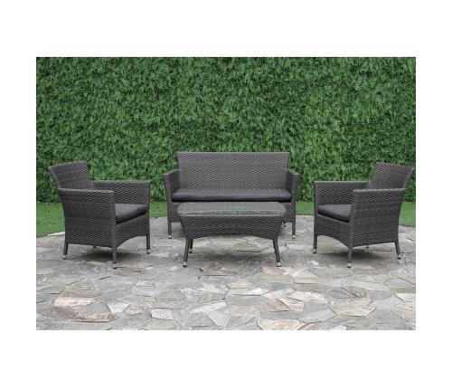 Aiamööblikomplekt WATERS laud, diivan ja 2 tooli, hall