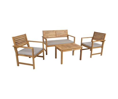 Aiamööblikomplekt FORTUNA laud, pink ja 2 tooli, akaatsia