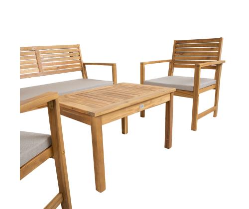 Aiamööblikomplekt FORTUNA laud, pink ja 2 tooli, akaatsia