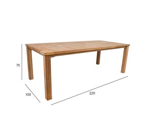 Laud BALI 220x100xH75cm, tiikpuu