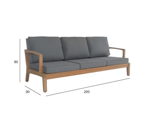 Diivan MALDIVE 3-kohaline 210x89xH86cm, tiikpuu