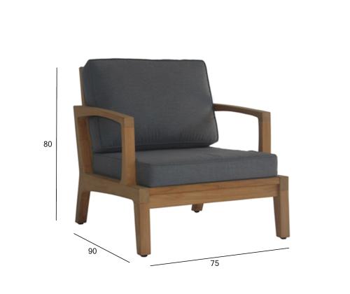 Tugitool MALDIVE 75x89xH86cm, tiikpuu