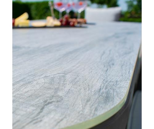 Laud MARIE 180x90xH74cm, hall, alumiinium, klaas